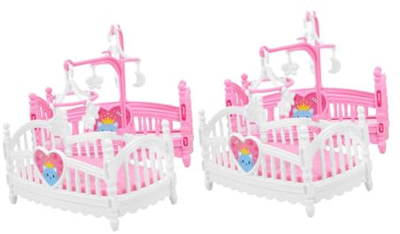 HOMOBABE 4stücke Miniatur-Kinderbett Für Puppenhaus Mini-möbelmodell Puppenhaus-Kinderbett-Spielzeug Puppenhaus-dekor Mini-puppenbett Miniatur-Dinge Für Puppenhaus Kinderbett-Ornament