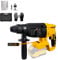 Trapano a percussione a batteria, senza spazzole, compatibile con batteria Makita da 18 V, 4 modalità, velocità infinitamente variabile, martello SDS Plus con 7 punte (senza batteria)