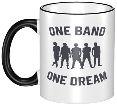 KESATUOT Cute One Love Music Direc*Tion Band Keramiktasse Home Office Kaffeetasse mit Griff für Kinder und Erwachsene Teetasse 325 ml für Männer Frauen