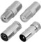 Adaptateur d'Antenne TV F Mâle vers Femelle, Connecteur Coaxial RF Compatible avec Câble Satellite, Répartiteur Antenne TV TNT, Prise Murale, Raccord Coaxial, Kit 4 Pièces, Argent
