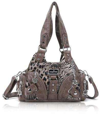 Angel Kiss Gandtasche für Damen, Kleine Hobo-Schultertaschen Veganes Leder Tragetasche mit Mehreren Taschen und Reißverschluss