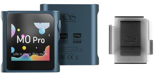 SHANLING M0 Pro Portable Music Player with Clip Case,Hi-Res MP3 Player,2X ES9219C DAC,Two-Way Bluetooth 5.0 LDAC/SBC/AAC,3.5mm/Type-C Jack,Support USB Audio 384kHz /32bit,236mW@32Ω,MTouch OS (Blue)