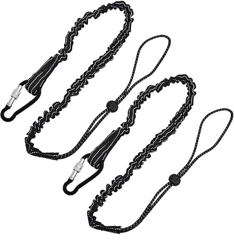 2Pack 90-130cm Stretch Tool Tether,Tool Lanyard with Aluminum Screw Lock Carabiner and Adjustable Loop,Safety Lanyard Maximum Weight Limit 10KG 22.04b,Safety Tether for Construction Tool