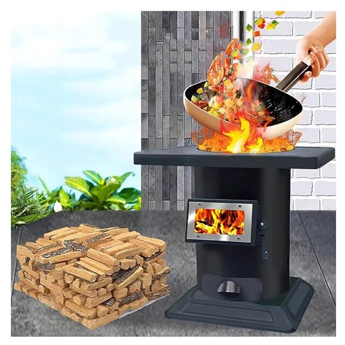 Holzofen Für Den Innenbereich, Mit Kamin, Campingkocher, Rauchfreier Kocher Für Drinnen Und Draußen, Geeignet Für Zelte, Höfe, Unterstände, Vielseitig Einsetzbar