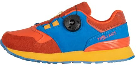 Trollkids Kids Kristiansand Sneaker | FitGo-Verschluss, Echtleder, Herausnehmbare Innensohle, Griffige Laufsohle