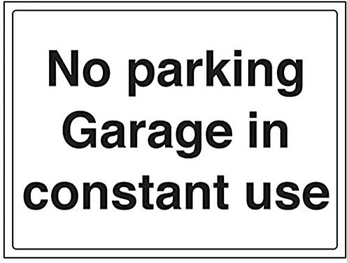 V Safety No Parking Garage In Constant Use Parking Sign - 400mm x 300mm - 1mm Rigid Plastic