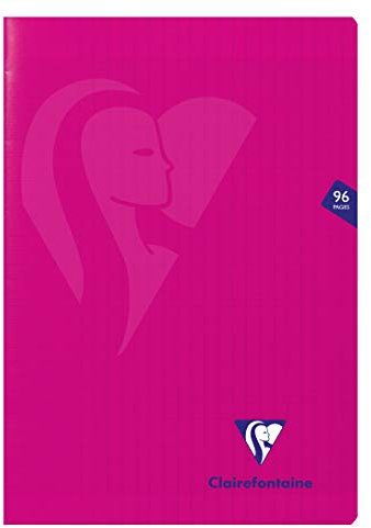 Clairefontaine 316161C Un Cahier Agrafé Mimesys Rose - A4 21x29,7 cm - 96 Pages Grands Carreaux - Papier Blanc 90 g - Couverture Polypro