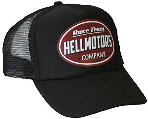 HELLMOTORS Race Team Trucker Cap Basecap Schwarz Oldschool Kappe V8 Hot Rod