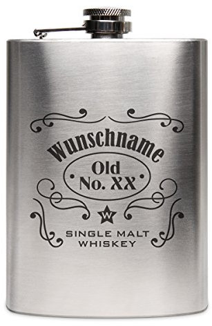 Flachmann Edelstahl 8oz. 237 ml mit individueller Gravur - Markenwhisky