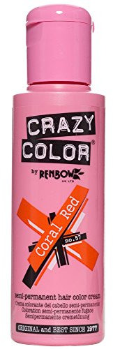 Robow Crazy Color Coloración Semipermanente para Cabello Tinte Color Crema - 2 x Rojo Coral 100ml