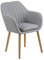 AC Design Furniture Wendy Esszimmerstuhl, B: 57 x H: 83 x T: 61 cm, Hellgrau/Eiche, Stoff/Eiche, 1 Stk.