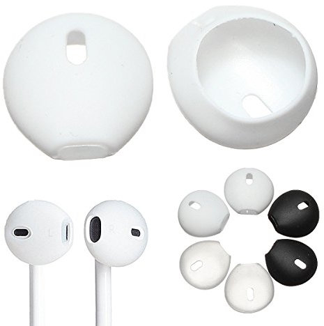 EsportsMJJ 1 Pair Silicone In-ear Headphonee Earphone Case Cover Cap Ear Muffs for iPhone AirPods EarPods - White