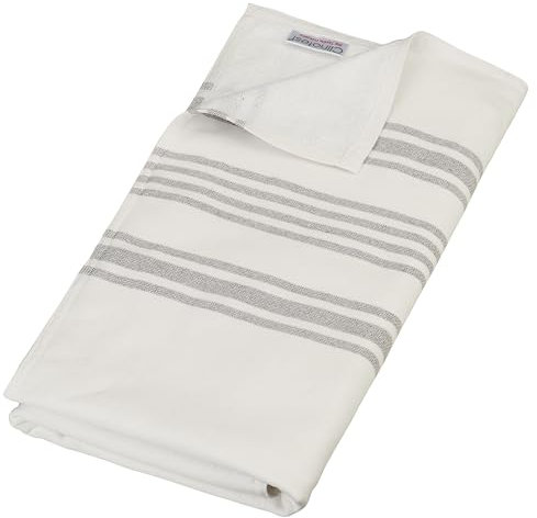 Clinotest Hamamtuch, Saunatuch, Strandtuch, graue Streifen, 100% Baumwolle, 70x180 cm