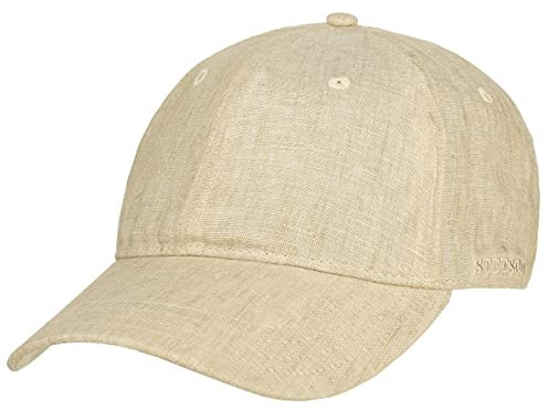 Stetson Casquette en Lin Sydell Femme/Homme - Baseball Cap D'Ete Boucle Metal, avec Visiere, Doublure Printemps-ete Ete - M (56-57 cm) Beige-mouchete