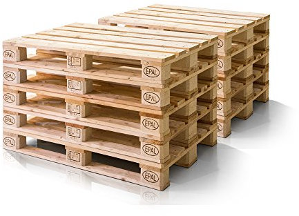 moebel-eins Europalette 10er Set Flachpalette Palette Neuware Holzpalette 120x80 cm Natur