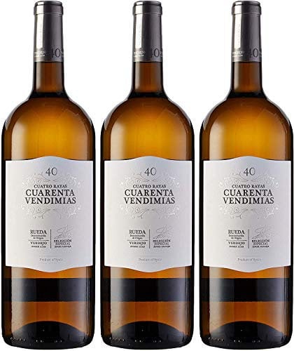 CUATRO RAYAS Magnum Cuarenta Vendimias Verdejo - Vino Blanco DO Rueda (3 Botellas x 1,5l)