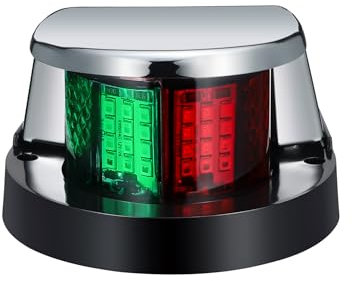 Partsam 1Pcs Marine Boat Bow Lights, 24 LED Red and Green Navigation Light for Vessle Pontoon Yacht Skiff Skeeter