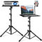 Laptop Tripod, Laptop Floor Stand Adjustable Height 17.7 to 47.2 Inch with Gooseneck Phone Holder, Portable Projector Stand Tripod for Outdoor Movies-Detachable Computer DJ Equipment Holder Mount