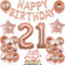 Luftballon 21. Geburtstag frau Rosegold deko Folienballon 21 jahre Geburtstags deko frau Rosegold set happy Birthday 21 Geburtstagsdeko frau Ballon 21 jahre Geburtstag Dekoration Frauen set（21）