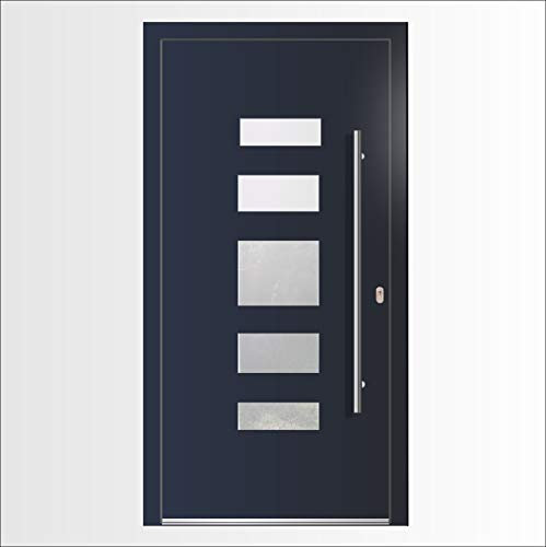 Haustür Welthaus WH75 Standard Aluminium mit Kunststoff LA533 London Tür 1100x2100mm DIN Rechts Farbe aussen anthrazit Innen weiß außengriff BGR1400 innendrucker M45 Zylinder 5 Schlüßel