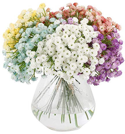 VINFUTUR 6 Bündel Kunstblumen Gypsophila Künstliche Blumensträuße Blumenarrangement für Basteln Hochzeit Party Homedeko