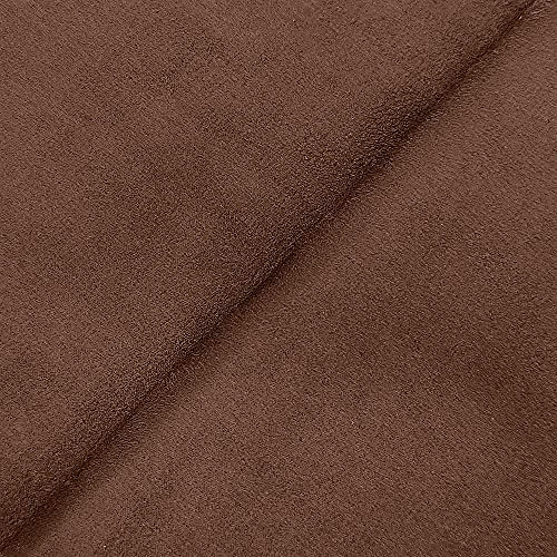 DESHOME Alessia 5 Meter - Stoff Meterware aus wasserabweisendem Mikrofaser, Stoffe für Sofa, Kissen, Möbelstücke, Stühle Beziehen Dunkles Erdbraun