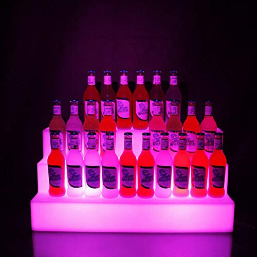 Mr.LQ Espositore per Bottiglie a LED a 3 Livelli, Sidro per Scaffali per Liquori con Luce Colorata Variabile E Altro Ancora al Bar per Feste KTV