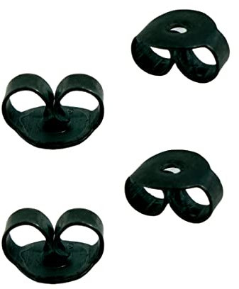 Ohrstecker Verschluss Schwarz Silber 925, 4 Stück Ohrringverschlüsse, solide Verarbeitung, Stecker Verschluss, Gegenstecker, Ohrring Stopper, Butterfly Verschluss, Ohrring Verschluss Vintage