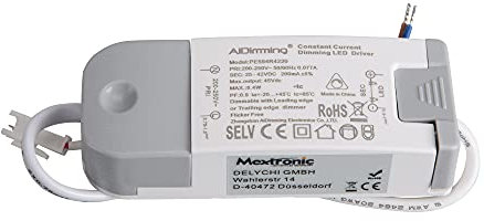 Mextronic Trasformatore a LED per fonte di corrente costante, dimmerabile, senza sfarfallio, con sezioni di corrente fino a 9 W, 200 mA, per illuminazione a LED