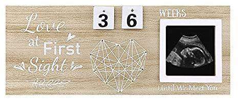 free-space Babys erster Sonogramm Bilderrahmen Countdown Wochen Andenken Baby Ultraschall Rahmen Kinderzimmer Dekoration Bestes Baby Shower Geschenk Liebe auf den ersten Blick (Countdown)