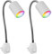 ledscom.de 2 Stück GU10 Steckdosenlampe WAIKA Schwanenhals, Schalter, weiß inkl. Smart Home RGBW GU10 LED