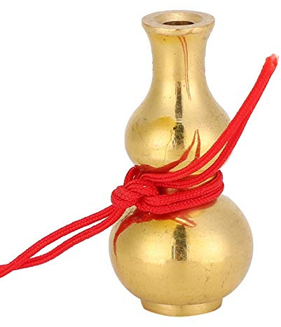Messing Wu Lou, 3.5cm Chinesische Feng Shui Kürbis Ornament, Retro Viel Glück Amulett Glücksbringer für Büro Tischdeko Heimdekoration Sammlung