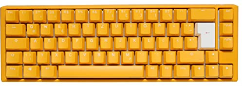 Ducky One 3 Yellow - Mechanische Gaming Tastatur Deutsches Layout im SF-Format (65% Keyboard) mit Cherry MX Silent Red Switches, Hot-Swap-fähig und RGB-Beleuchtung
