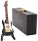 Odoria 1/12 Miniatur Gitarre Puppenhaus Musikinstrumente Zubehör, Schwarz