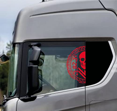 DualColorStampe Aufkleber kompatibel mit Scania Daf Iveco Man LKW Zubehör LKW Aufkleber LKW Fenster COD.0301 (Fluoreszierend)