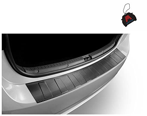 M MOTOS Carbon Edelstahl-Ladekantenschutz für BMW X1 F48 2015 5 -türig. Erhöhter Fahrkomfort mit säurefesten Schwellerplatten - Kratzschutz