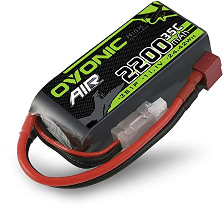 OVONIC 3S Batterie Lipo 35C 2200 mAh 11,1 V avec connecteur Deans pour hélicoptère d'avion pour voiture RC RC Avion 1:14 (1 pièce)