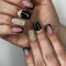 Ceboic 24 Stück Nägel Zum Aufkleben Kurz, Eckig Französische Gold Rosa Künstliche Nägel, Glossy Kunstnägel Press on Nails Acryl Stick auf Nails für Frauen und Mädchen