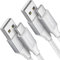 etguuds USB C Charger Cable [2Pack 2M], White USB A to USB C Cable 3A Fast Charging Type C Phone Lead Braided for iPhone 15 Pro Samsung Galaxy S21 S20 S10 S9 Note 10