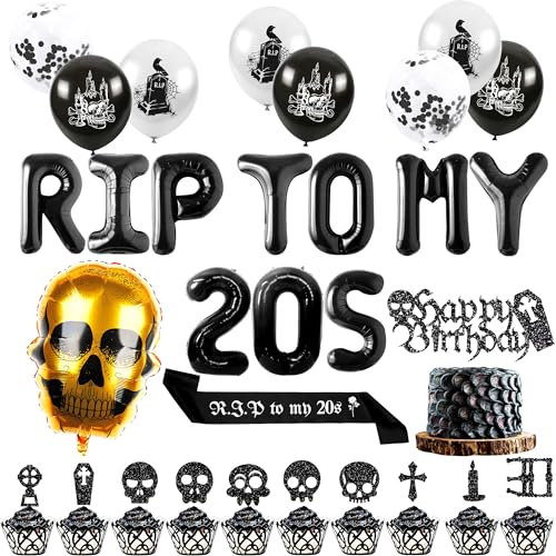 JeVenis Rip To My 20s Birthday 30 Geburtstag dekorationen Rip to My 20s Ballon Banner