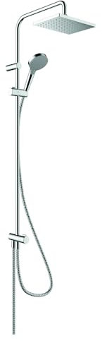 Colonne de douche ou bain douche sans mitigeur HANSGROHE Vernis Shape 230 EcoSmart chromé + tablette AddStoris
