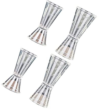 BESTonZON 4pezzi Misurino Bar Doppia Misura Bicchiere Graduato Professionale Per Cocktail e Alcolici Con Doppia Testa Precisione Per Barman e Feste