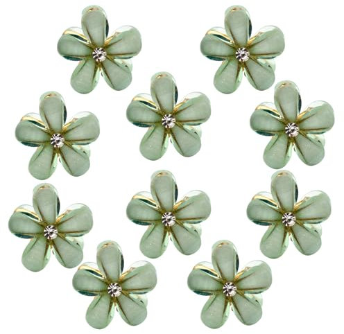 PAITOK Ensemble de mini pinces à cheveux en forme de fleur, pinces à cheveux antidérapantes pour filles femmes,quotidien,fête,mariage,accessoires de coiffure (10 pièces, vert)