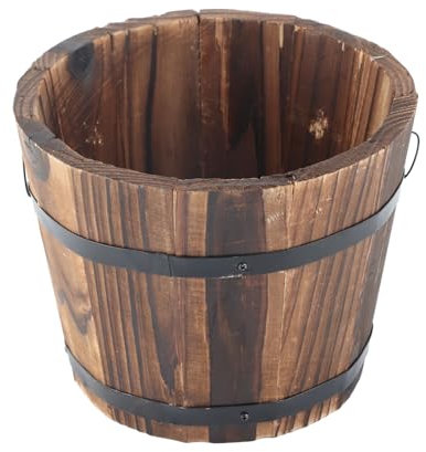 Verdant Touch Pot de fleurs en bois massif, multifonction pour intérieur et extérieur, 3 tailles