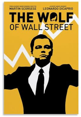 ENILSA Wolf Of Wall Street Film Comic Poster Dekorative Malerei Leinwand Wandkunst Wohnzimmer Poster Schlafzimmer Malerei,Wandkunst Bilddruck Moderne Familienzimmer Dekor 12x18inch(30x45cm)