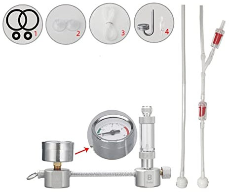 Medidor regulador de CO2 Acuario DIY CO2 Difusor de contador de burbujas del kit de sistema generador con válvula solenoide CO2 Generador for peces de plantas acuáticas para cerveza de barril casera (