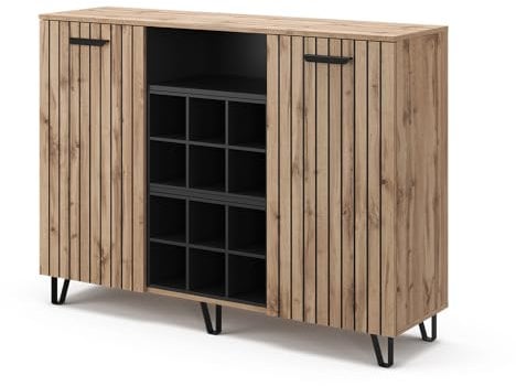 Vicco Kommode Amber, Regal mit Türen, Braun, 133.6 x 100 cm mit 2 Türen
