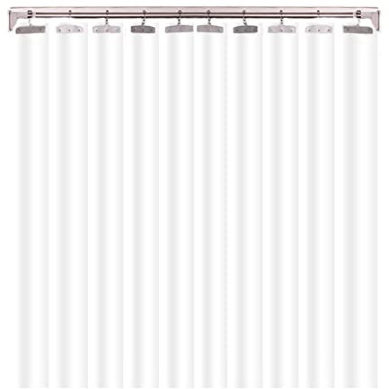 PVC-Streifenvorhang, Schiebevorhang, faltbar, transparenter Vorhang, Kunststoff-Türvorhang für Gefrierschranktüren, Lagertüren (Farbe: Klar, Größe: 2,5 x 2,2 m)