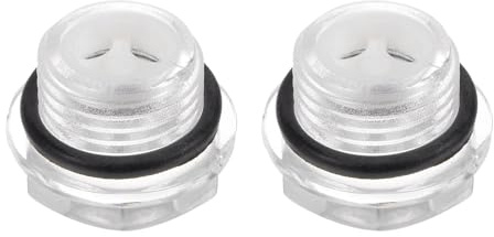 QUARKZMAN 2Pz Vetro Spia Olio Compressore Aria M16 x 1.5mm Maschio Indicatore Livello Liquido Testa Esagonale Plastica Olio Vista O-Ring per Aria Compressore Raccordi, Trasparente