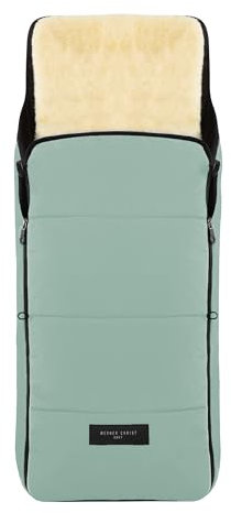 WERNER CHRIST BABY, Kinderwagen-Fußsack CORTINA – Thermo Winterfußsack (Kinder ab 6 - bis 36 Monate), mit herausnehmbarer Lammfelleinlage, medizinisches Fell, in Sage (grün)